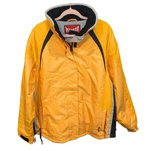 Women's Marker Insulated Snow Coat Size 14 Full Zip Cord Locks Yellow Ski Jacket